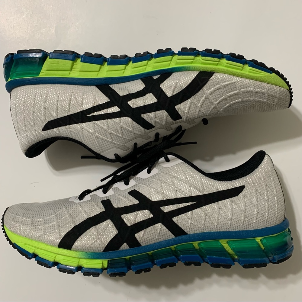 Asics Mens Gel Quantum 180 4 Shoes Size 12 White Safety-Yellow 1021A104-104 - Picture 3 of 11